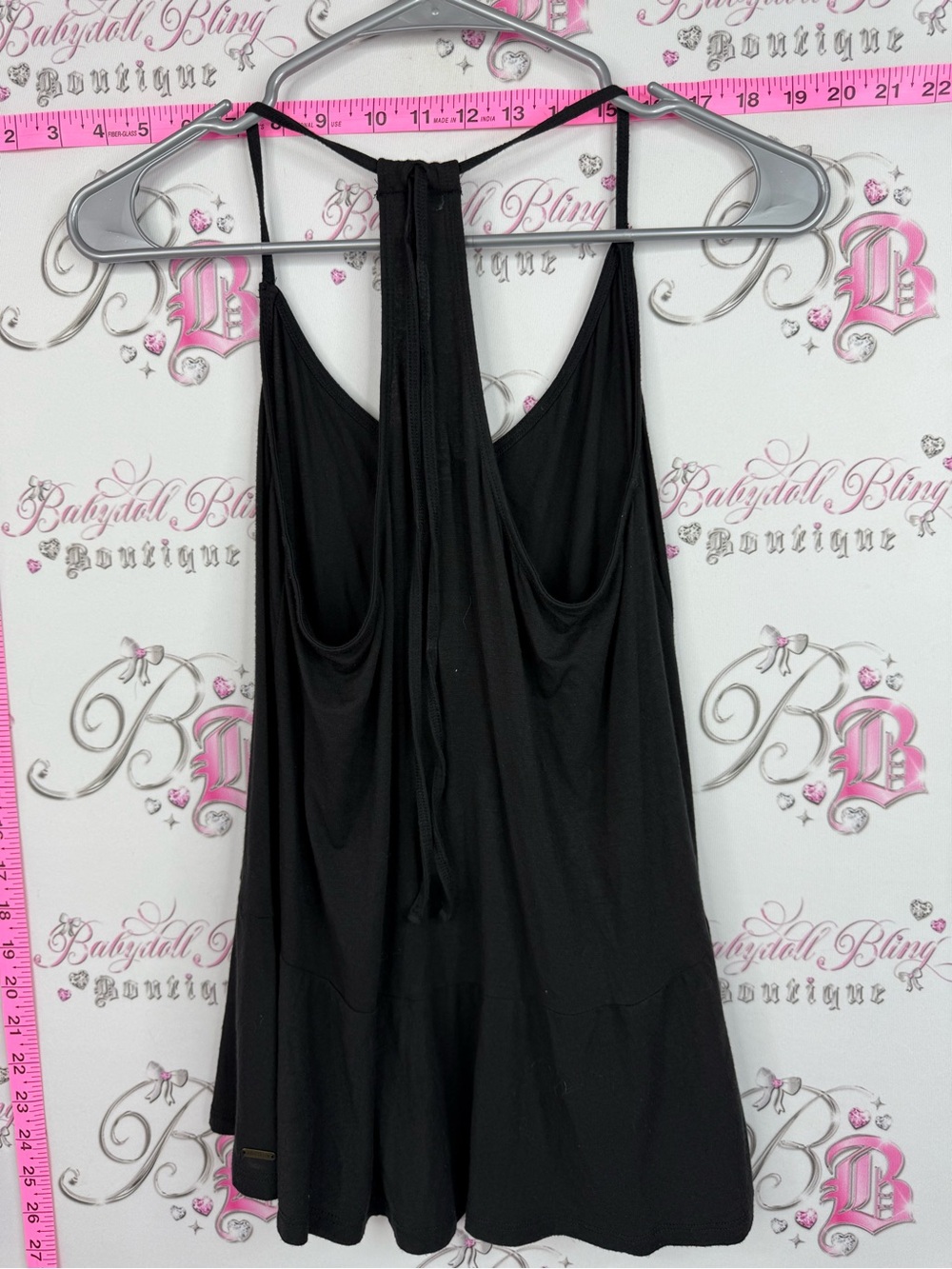 Hollister Black Racerback Peplum Tank Top - Picture 2 of 11